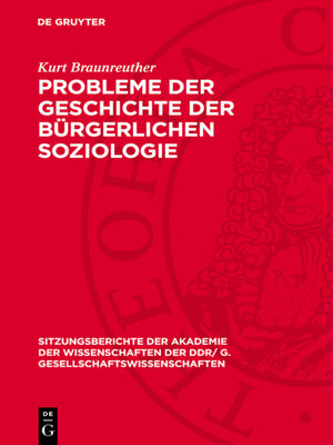 cover image of Probleme der Geschichte der bürgerlichen Soziologie